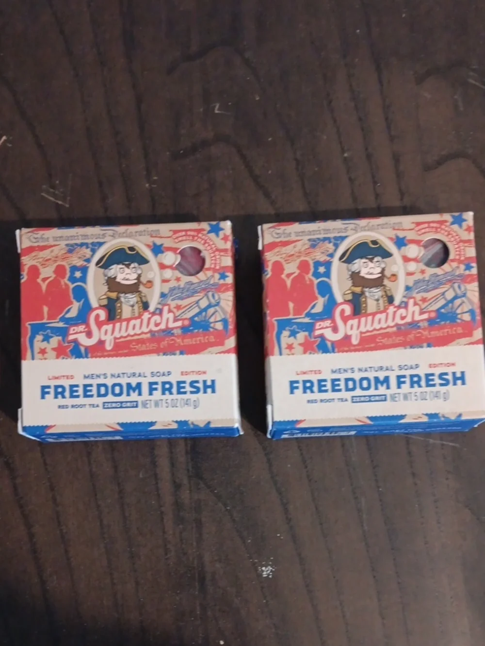 Dr. Squatch Limited Edition Mens Soap - Freedom Fresh (Red, White, Blue)×2